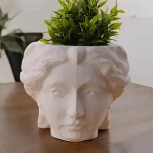 Roman goddess head planter, Uniquely designed female head shaped plant pot